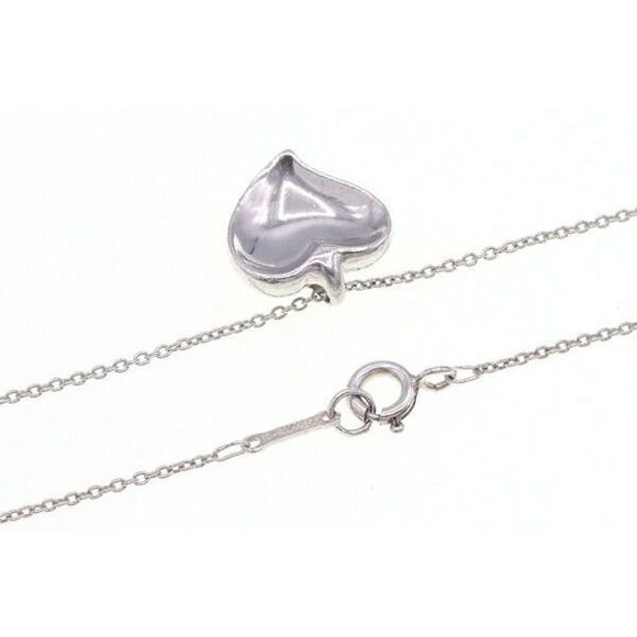 Tiffany Elsa Peretti Full Heart Silver Necklace - Picture 3 of 5